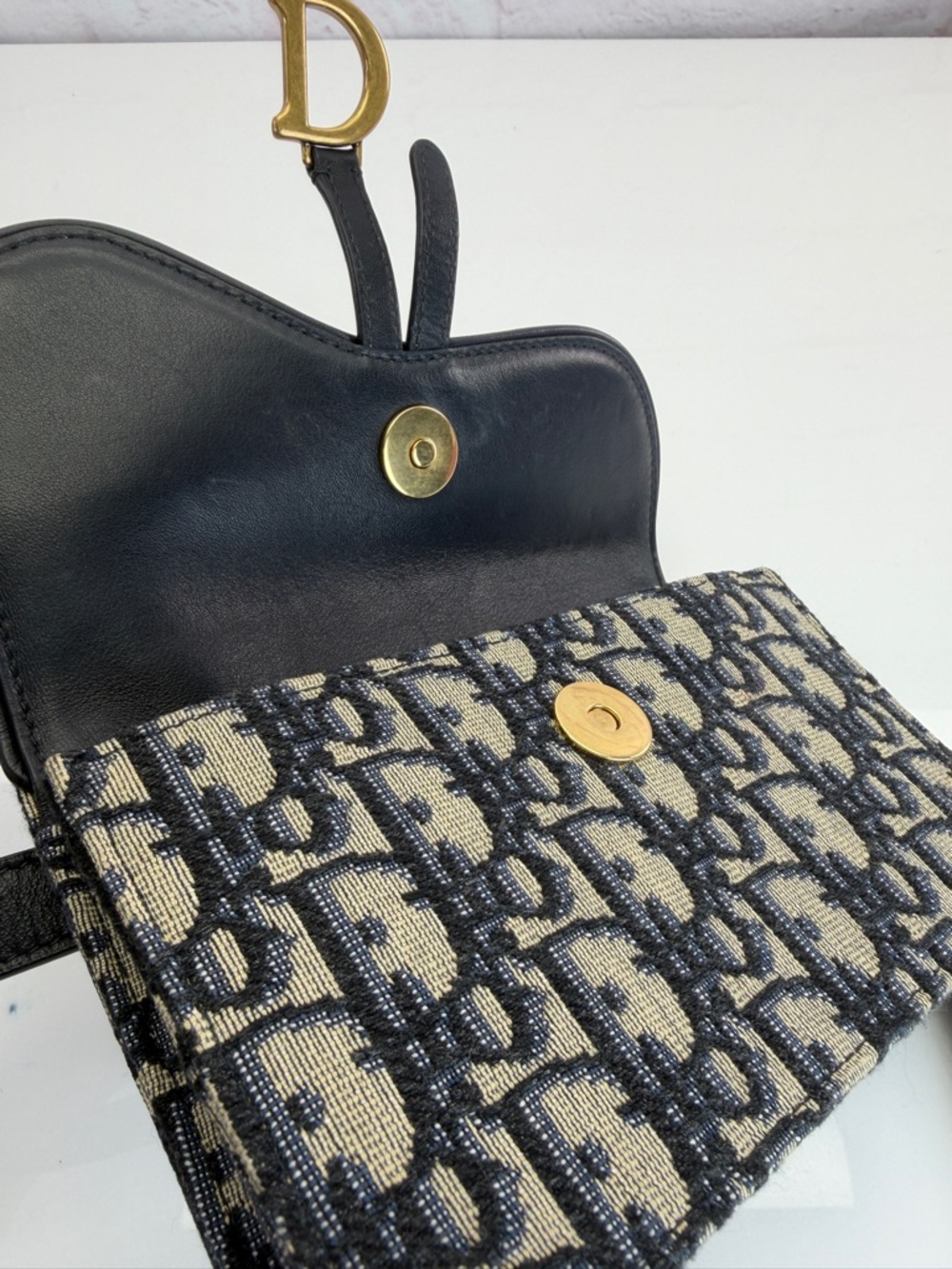 Christian Dior Oblique Navy Saddle Belt Bag - Picture 11 of 15